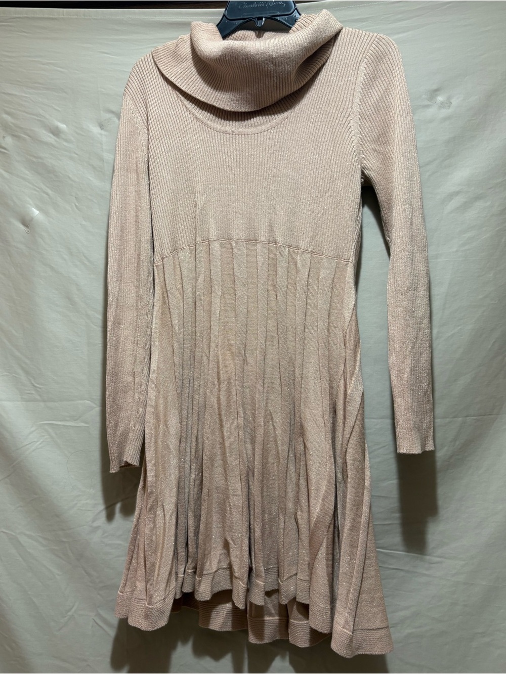 Calvin Klein Size L Ribbed Knit Dress in Light Blush